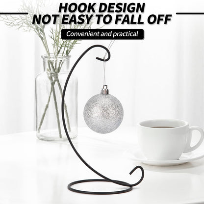 EOWCO 9 Inch Christmas Ornament Display Stand, Black Iron Hanging Stand Rack Holder for Hanging Glass Globe Air Plant Terrarium, Witch Ball, Festivals Ornament and Home Office Party Decor(6pcs)