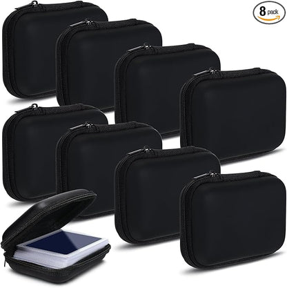 Jexine 8 Pieces Card Case Compatible with Travel Games Cards Games Playing Case Deck Game Playing Storage Box Carrying Holder (Black)