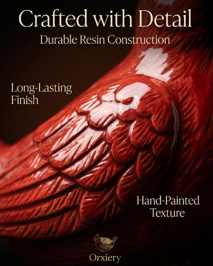 Orxiery Cardinal Bird Succulent Planter, Red Resin Decorative Flower Pot for Indoor Plants, Small Bird Planter for Desk Windowsill Garden Decor, Unique Gift(Hummingbird)