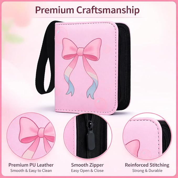 Mini Trading Card Binder Album, 1 Pocket Card Binder with 40 Pages 80 Pockets, Top Loading Small Card Binder for Trading Cards, Single Card Holder Book for TCG Sports,Game Cards, Card Storage Binder