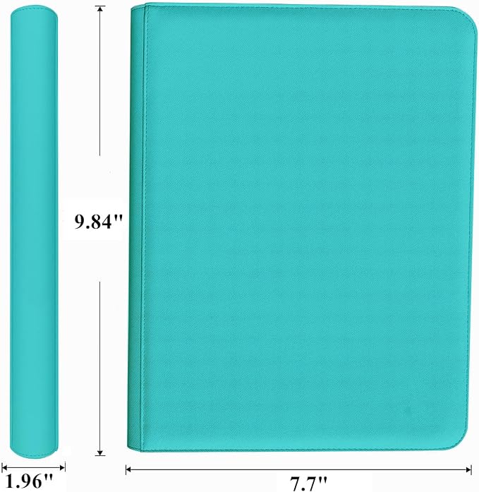 Trading Card Binder 4 Pocket, 240 Pockets Ringless PU Cover Card Collection Binder, Double Sided Card Binder Collector Album, Card Folder for MTG, TCG, Sports Cards, Game Card (Teal, 4Pockets)