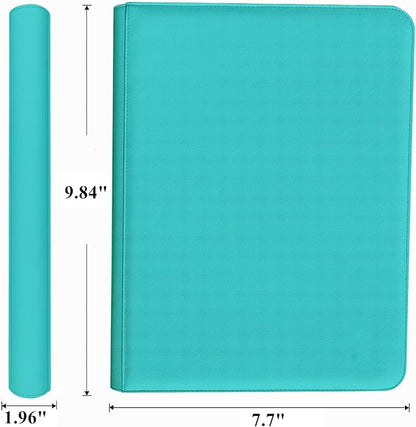 Trading Card Binder 4 Pocket, 240 Pockets Ringless PU Cover Card Collection Binder, Double Sided Card Binder Collector Album, Card Folder for MTG, TCG, Sports Cards, Game Card (Teal, 4Pockets)