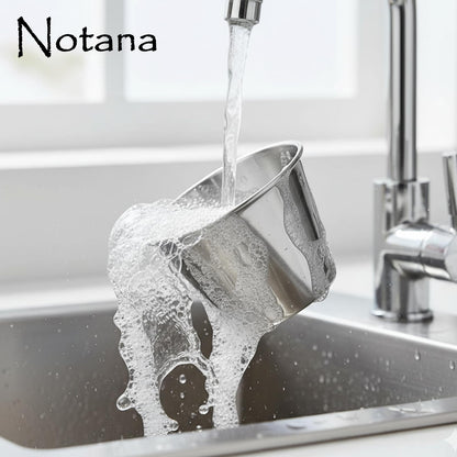 Notana Smooth Stainless Steel Round Cup - 2.5 oz Metal Sauce Cup Set - Stainless Steel Ramekin for Kitchen Use, Restaurant Stainless Sauce and Dipping Cup 12 Pack