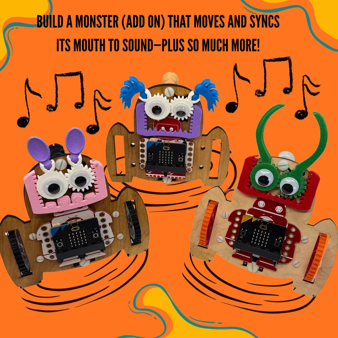 Lectrify Computer Science Activity Bundle, Intermediate-Advanced, Coding and Robotics Learning Kit with Bit:Explorer, Servos, Electronics and Building Parts for Cardboard Robot Construction