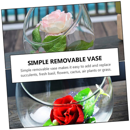 Zerodeko 3Pcs Cut Glass Bottle for Succulents Micro Landscape Terrarium Decorative Planter for Home Easy to Replace Plants Modern Style Display Container
