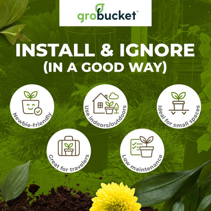 GroBucket Self Watering Planter Insert w/LifeTested Technology, Water Reservoir & Level Indicator - Turn Any 5-Gal Bucket into a DIY, Portable Automatic Container Indoor-Outdoor Garden, 3-Pack
