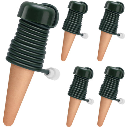 BYDOLL Plant Self-Watering Stakes Automatic Plant Dripper Watering Spikes for Indoor Outdoor Bonsai,Houseplant Insert Devices for Vacation use,Drip Irrigation System(5PCS)