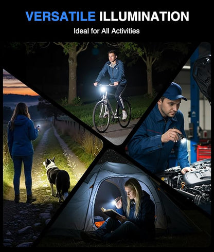 LETMY 4 Pack Rechargeable Flashlights High Lumens, 3 Modes Bright Small Flashlight for Home Tactical Flashlights Rechargeable, Zoomable LED Flashlights Waterproof for Outdoor,Camping Emergency