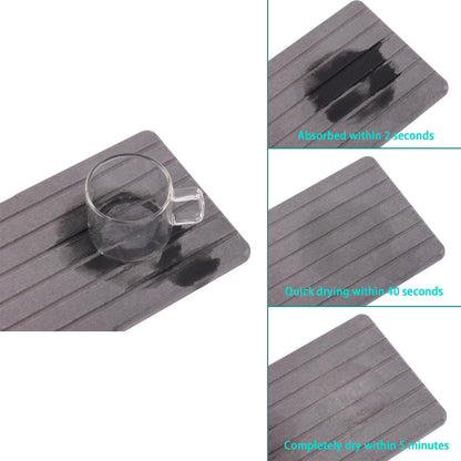 NiuYichee 2 PCS Water Absorbent diatomite Coasters, 8.3" x 4" Water Absorbing Stone Tray for Sink, Stone Drying mat for Kitchen Counter, Stone soap Tray Used for Hand Soaps & toiletries & Plants