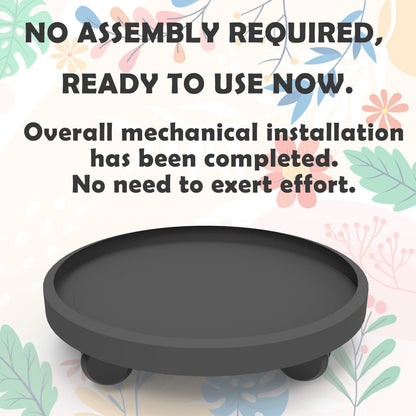 2 Pack of 11 Inch Heavy Duty Plant Caddy with Wheels,Rolling Plant Stand Pot Trolley,Wheeled Planter Saucer Tray,Potted Flower Mover Dolly with Casters Round Coaster for Indoor Outdoor