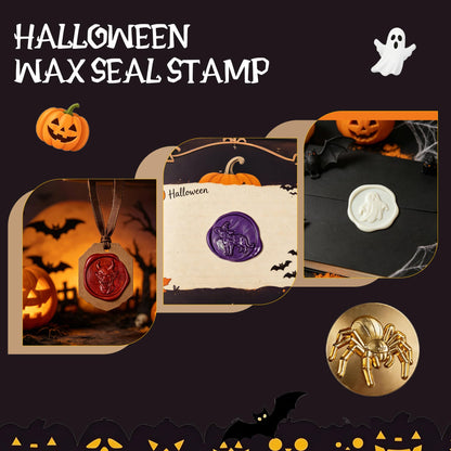 Mceal Wax Seal Stamp Head, 3D Embossed Relief for DIY Crafts, Wedding Invitations, Gift Wrapping, Halloween Collection (Spider)