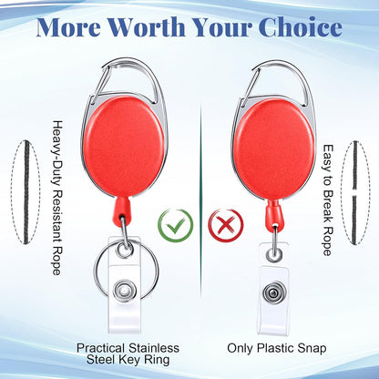 Honoson 30 Pcs Heavy Duty Retractable Badge Reels Batch ID Badge Holder Retractable Clip Bulk Key Holder with Ring for Office Worker Employee, Doctor Nurse Gifts (Warm Color)