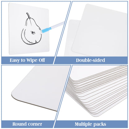 Fulmoon Dry Erase Lapboard Set with Markers Dry Erase Boards Classroom Pack Small White Board 9"X12" Mini Double Sided Whiteboard Set Lapboards for School Supplies(50 Pcs)