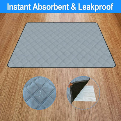 RIOUSSI Washable Pee Pads for Dogs, Reusable, Absorbent, Leakproof, Non Slip Pet Puppy Pads for Potty Training. Light Gray, 36x41 Inch(4pack)