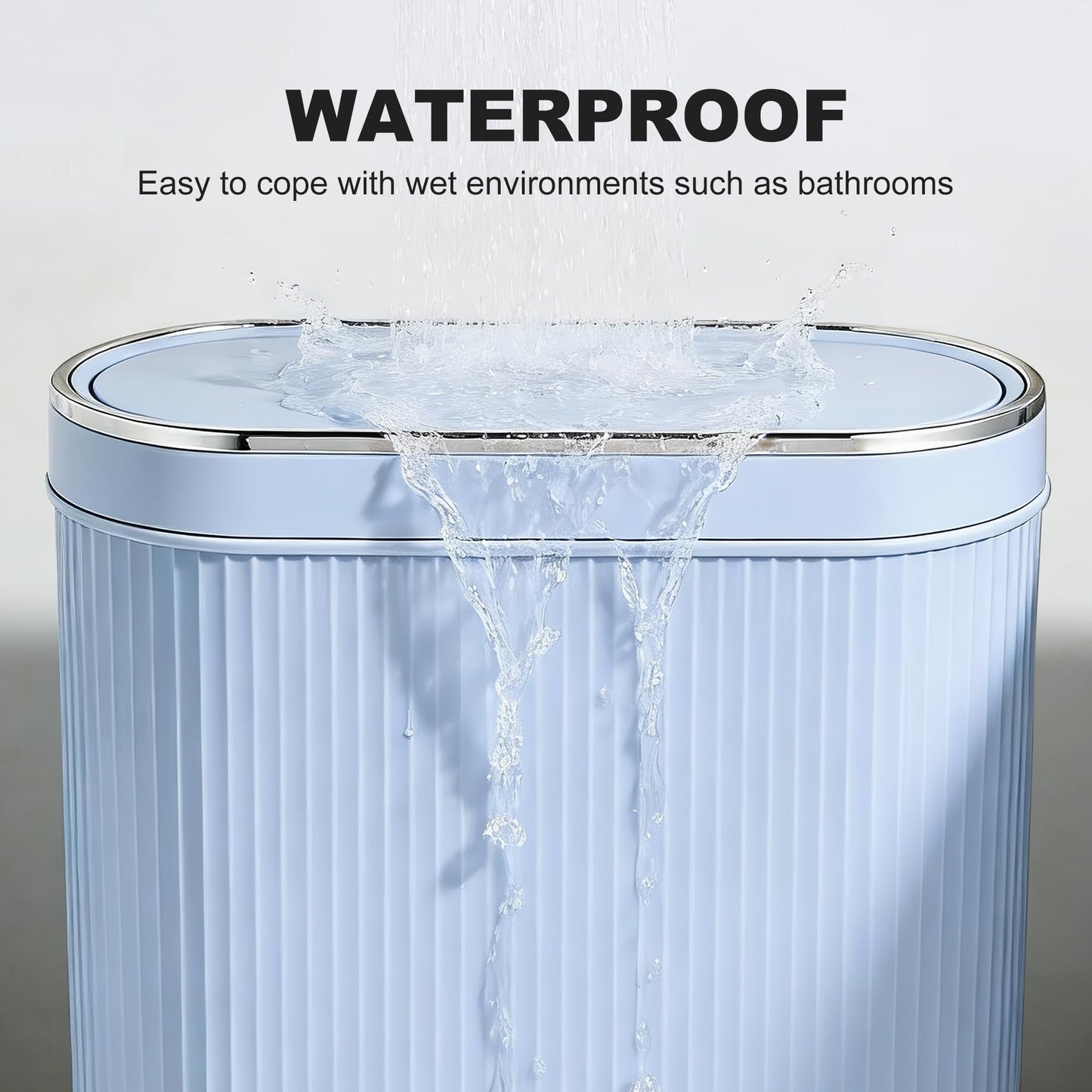 Supteron Bathroom Trash Can with Lid 3.1 Gallon Narrow Trash Can Small Plastic Trash Bin 12 Liter Rectangular Plastic Garbage Can with Press Type Lid for Bedroom Bathroom