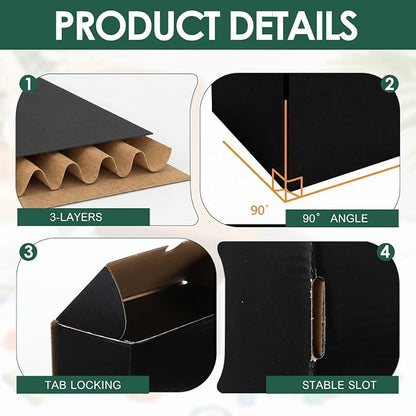 Yexiya 40 Pcs 400 Count Trading Card Storage Box Cardboard Baseball Card Storage Box Collectible Cases for Sports Gaming Cardboard Game Collecting Holder Supplies (Black)