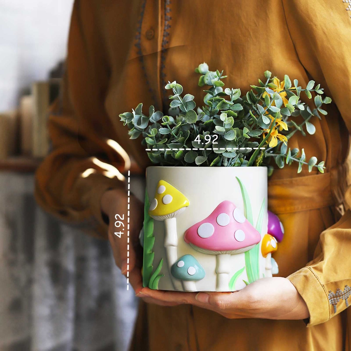 GUGUGO Pastel Mushrooms Vase for Flower Bundle Colorful Mushrooms Planters…