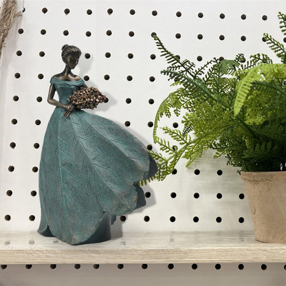 Guichifun Fairy Statue Collection Home Decoration - Leaf Angel Girls Resin Modern Table Decor for Living Room Office Sculpture Decor for Women Indoor Rustic Figurines Gift 5 x 3 x 7.5 Inch