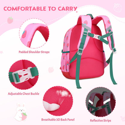 Similove Kids Backpack for Girls - 3PCS Small Cute Toddler Backpack with Insulated Lunch Bag & Pencil Case for Kindergarten Preschool Elementary School - Girls Bookbag Ages 6-8