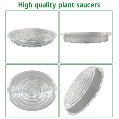 labworkauto 5 Pieces of Clear Thick Plastic Heavy Duty Sturdy Plant Saucer Drip Trays Replacement for pots