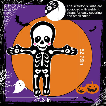 Halloscume 53 x 47'' Halloween Bendable Tree Wrap Skeleton Decoration Huge Cute Skeleton Design Decorations for Halloween Outdoor Indoor Lawn Tree Decor House Props Supply