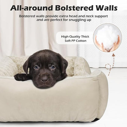 INVENHO XX-Large Dog Bed Rectangle Washable Orthopedic Soft Calming Sleeping Durable Pet Cuddler with Anti-Slip Bottom
