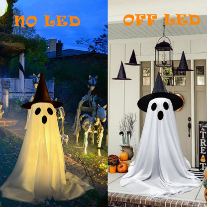 2Packs - Halloween Decorations Indoor, Spooky Ghost with String Lights Battery Operated, Upgraded More Sturdy Ghost Halloween Decorations（Warm White）