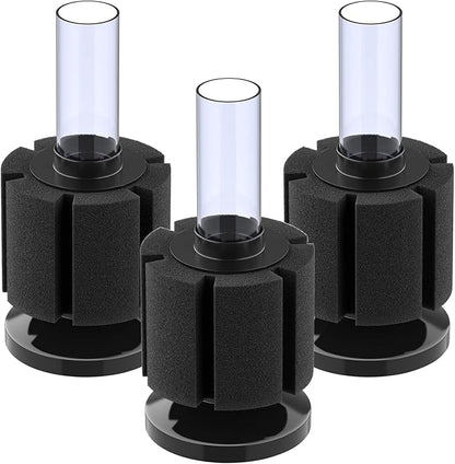 Pawfly 3 Pack Aquarium Sponge Filter Quiet Betta Fry Shrimp and Small Fish Foam Filter for Tiny Fish Tank up to 10 Gallon