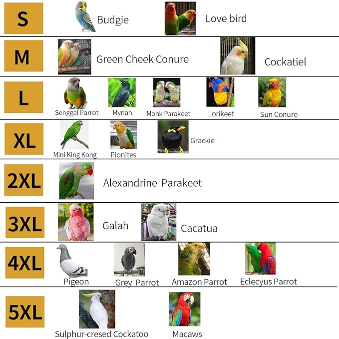 Bird Clothes Parrot Diapers Flight Suits, Reusable Waterproof Diapers for Pet Birds (3XL)