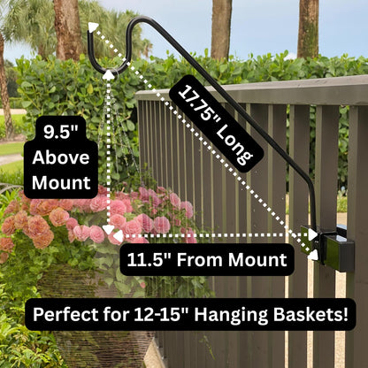 Premium - Hold It Mate Multi Use Hook Kit for Vertical Spindled Railings, Hang Flower Baskets Chimes Bird Feeder 15LBS Weight Limit