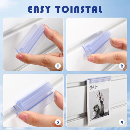 ReliThick 50 Pcs Slatwall Sign Holder PVC Wall Mount Sign Holders Flush Signage Card Grip for Slatwall Panels Supermarket Restaurant Store Garage Retail Shop