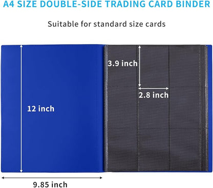 Card Binder, Upgraded 9 Pockets Trading Card Collection Binder for Cards, 360 Card Book Holder Album for Yugioh, MTG, TCG, Magic, Sports Cards - Blue