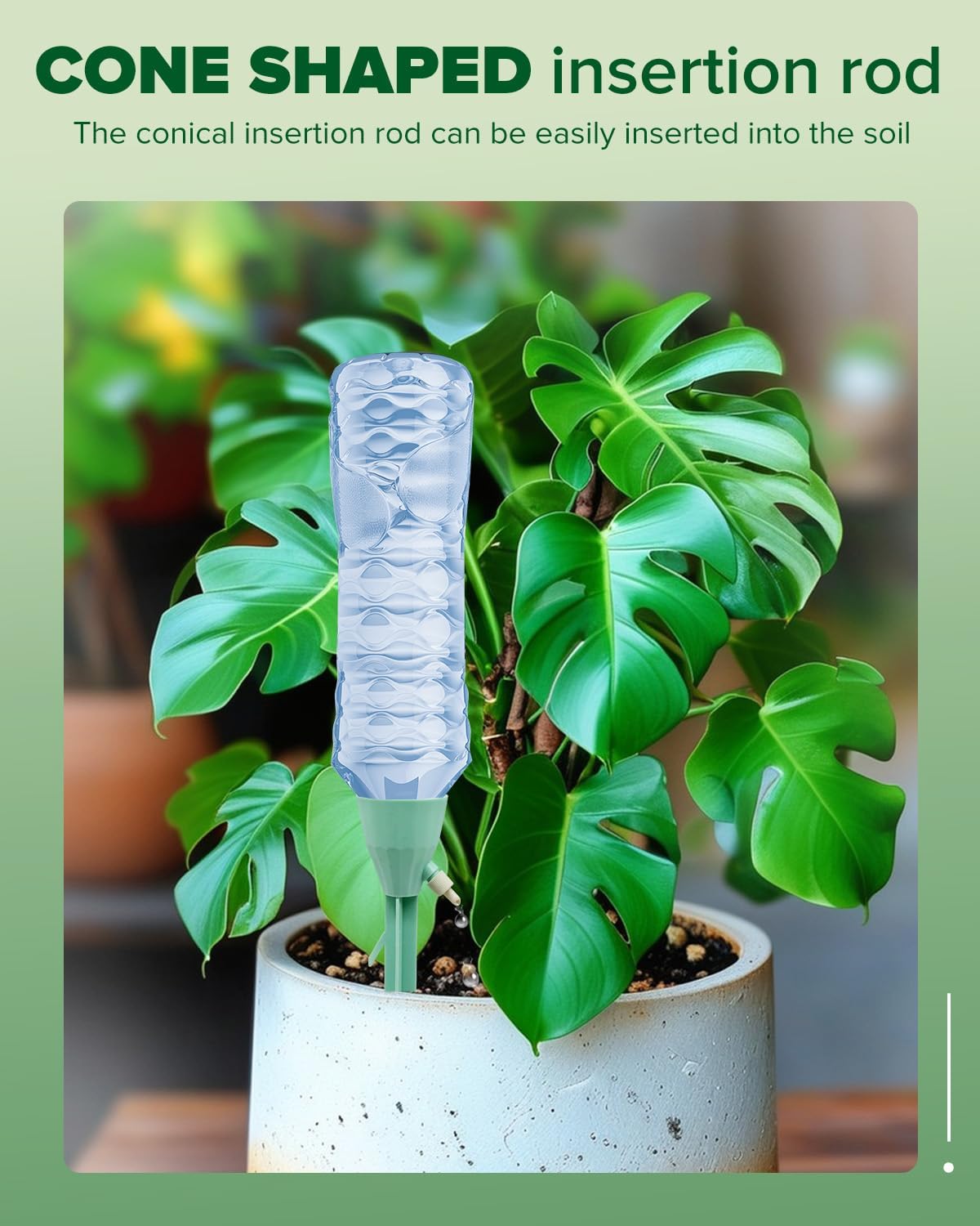 MYMULIKE 6 Pack Self Watering Planter Drip, Automatic Drip Irrigation Stakes with Adjustable Valve, Adjustable Water Flow System, Self Watering Planter Insert Devices for Indoor and Outdoor Plants