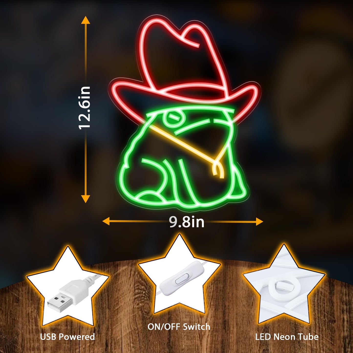 Kavaas Cowboy Boot Neon Sign, Neon Cowboy Hat Sign for Wall Decor | Western Neon Sign for Bedroom, Bar, Office, Man Cave - Best Gifts for Rodeo Enthusiast, Birthday, Christmas