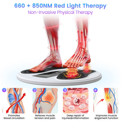 Vonical EMS Foot Massager with Infrared Therapy for Neuropathy,Foot Circulation Stimulator for Pain Relief,10 Modes & 20 Strengths for Plantar Fasciitis,Swelling,Cramps,RLS