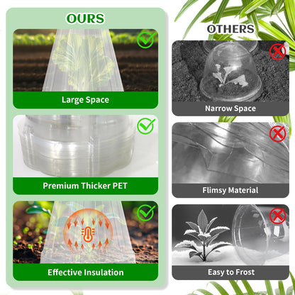 Webuys Garden Cloches for Plants, 30 Pack Garden Cloche with Rotary Vent, Reusable Bell Plant Covers, Plant Cloche Protectors from Animals Snails Birds Chickens, 7.9" H X 6.7" D (Transparent)