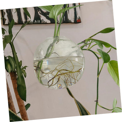UKCOCO Hydroponic Wall Hanging Glass Flower Vase Creative Terrarium Planter for Indoor Decor Modern Transparent Flowerpot for for Plant Arrangement