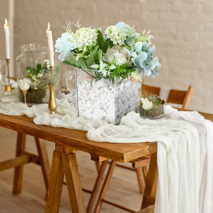 Tioncy 12 Pcs Clear Square Vase 5'' x 5'' Acrylic Flower Plastic Vases for Centerpieces Acrylic Cube Plastic Container Bulk Succulent Pots Planters for Plant Wedding Home Office Floral Decor