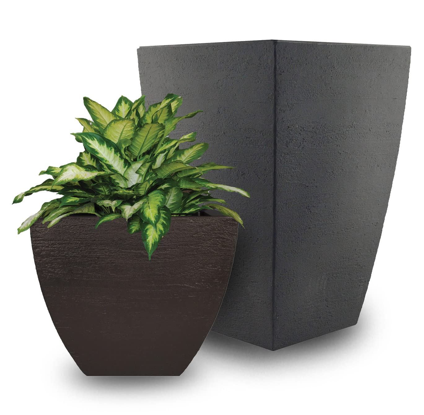 Tusco Products MSQT19ES Modern Square Garden Planter, 19-Inch, Espresso