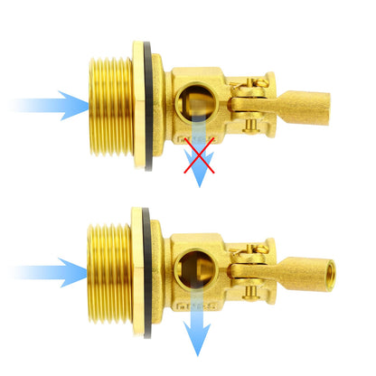GASHER 1PCS 1" 304 Stainless Steel Float Ball Valve with 1"G Female x 1"NPT Male Adapter, DN25 Adjustable Water Tank Float Ball Valve for Stock Tank Pool Water Level Control