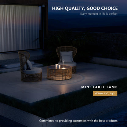 Timjorman Compact Cordless Table Lamp, Rechargeable LED Night Light, Dual Light Source (RGB Top & Warm Bottom), Touch Control & Timer, Metal Lamp for Bedroom & Kids Room (Greige 1PACK)
