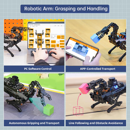 PuppyPi Robot Dog with ChatGPT Large AI Models AI Embodied Intelligence ROS Robotic Dog Vision Scene Voice Understanding SLAM Mapping Navigation Bionic Quadruped Robot, Ultimate Kit & RaspberryPi5 4GB