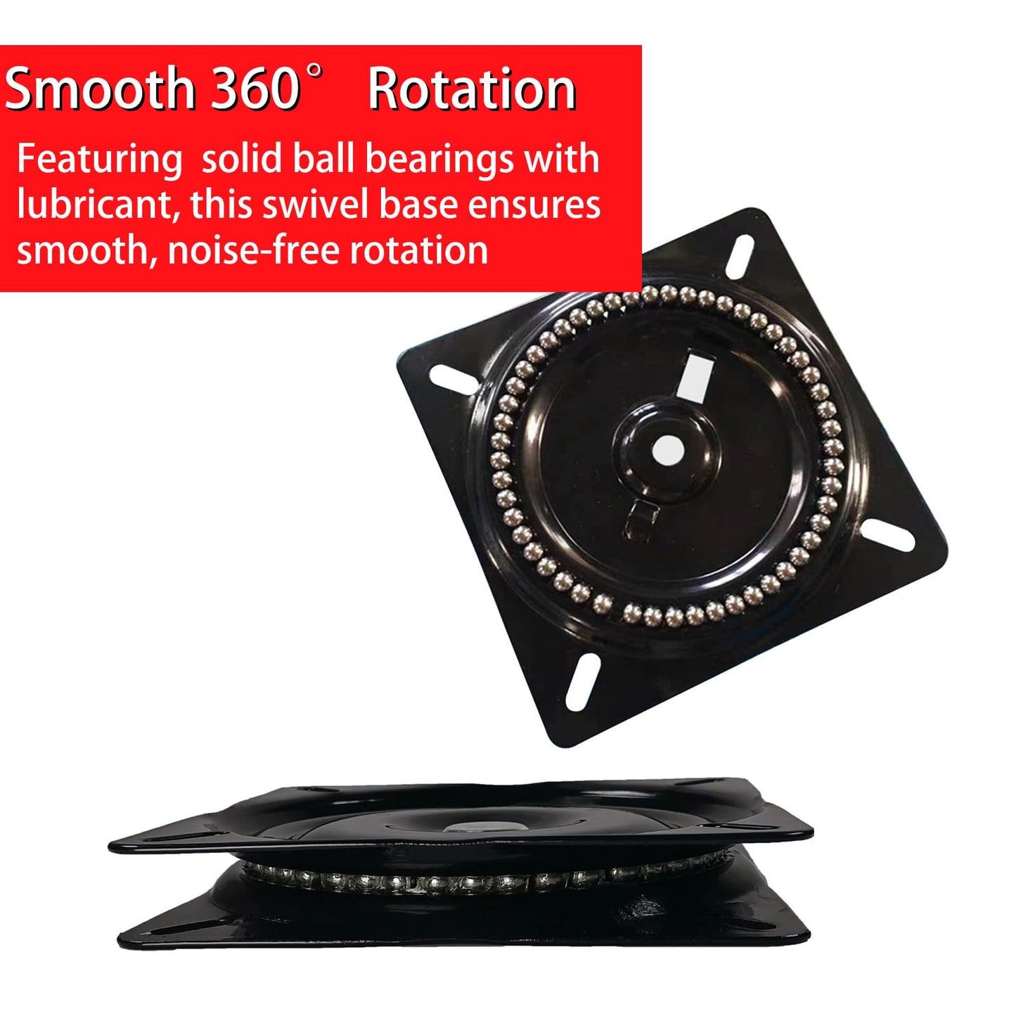AeKeatDa 2 Pack 8 Inch Heavy Duty Bar Stool Swivel Plate Replacement 360 Degree Swivel Square Turntable Base 8 Inch Ball Bearing Swivel for Swivel Chairs, bar Chairs, Rotating Brackets and More