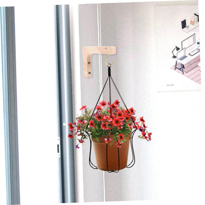 Kisangel 2pcs Wooden Plant Hangers Indoor Wall Plant Hooks Heavy-Duty Wood Brackets for Hanging Pots Indoor Outdoor Gardening