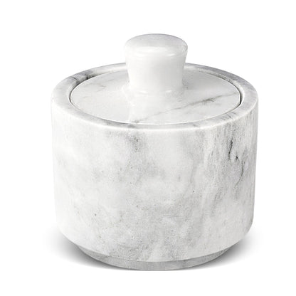 Flexzion Marble Salt Cellar with Lid, Multi-Purpose Marble Container for Salt, Pepper, Paprika and Powdered Herbs, Salt Containers for Countertop, Box for Jewelry, Watches & Accessories (White)