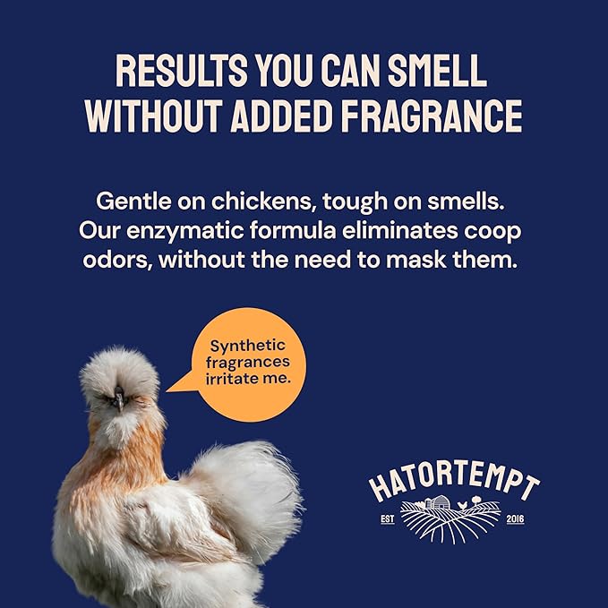 Hatortempt Chicken Coop Deodorizer & Cleaner Spray - 1 Gallon, Unscented - Ammonia Control Odor Eliminator & Coop Refresher for Chickens