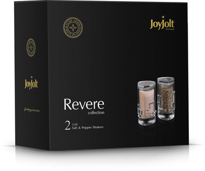 Salt Pepper Shakers by JoyJolt - 2Oz Salt and Pepper Set of 2 - Premium Quality Durable Glass - Elegant Triangle Design - Non-BPA and Dishwasher Safe - Ideal for Home Use, Restaurant, Hotel