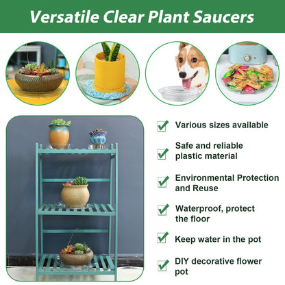UltraOutlet 40 Pack 4 Inch Plant Saucer Clear Plant Saucers for Indoors Flower Pot Saucers Small Plant Plate Dish Plant Pot Saucers Plant Trays for Pots Bulk