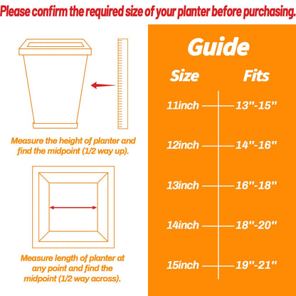 Conderyang 2Pcs 15" Square Planter Insert, Durable Plastic Plant Pot Insert with Drainage Holes, Soil Reducing Planter Lifter for Root Health & Indoor Outdoor Containers (Fits 19"-21" Pot)