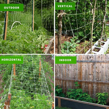 Tcamp Trellis Netting for Climbing Plants, Cucumber Trellis for Garden (5Ft x30Ft, 6" Square Mesh Ployester, 2 Pack)